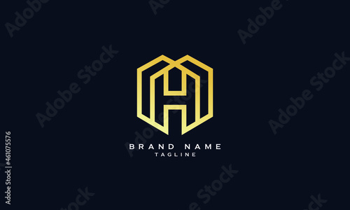 MH, HM, Abstract initial monogram letter alphabet logo design