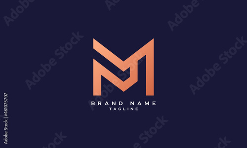 PM, MP, Abstract initial monogram letter alphabet logo design