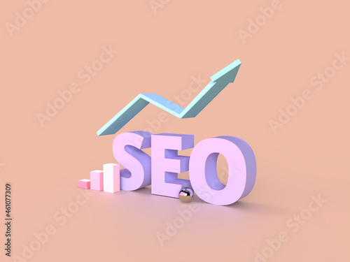 Seo development 3d illustration