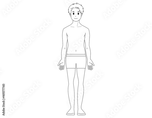 Full body illustration of a man. Beauty. Vector illustration.