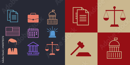 Lawyer concept. Lawyer icons in flat style. Lawyer sign and symbol vector. Lawyer set illustration