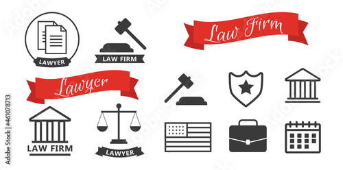 Lawyer concept. Lawyer icons in flat style. Lawyer sign and symbol vector. Lawyer set illustration