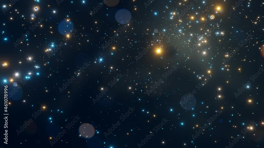 Star rain. Abstract motion background shining colorful particles. Shimmering Glittering Particles With Bokeh. New year and Christmas 2025 background. Noise. Seamless 4K loop video animation