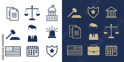 Lawyer concept. Lawyer icons in flat style. Lawyer sign and symbol vector. Lawyer set illustration
