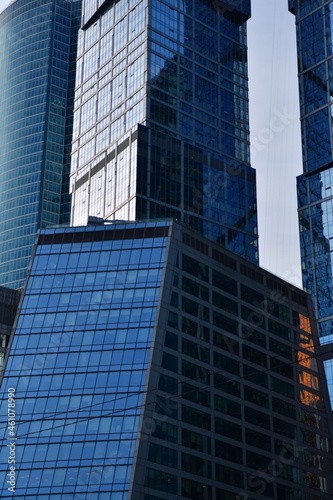  blue skyscrapers in the Moscow city