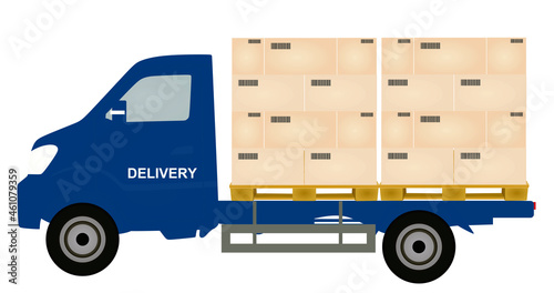 Truck delivery boxes. vector illustration