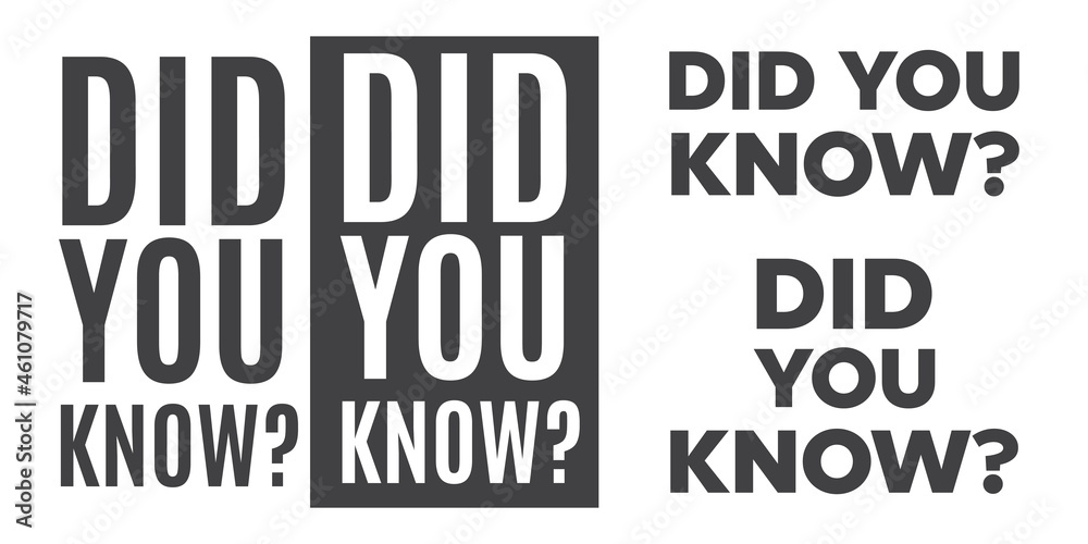 Fototapeta premium did you know vector icon