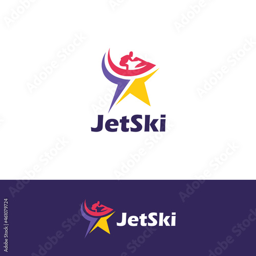 Jet Ski logo design concept vector 