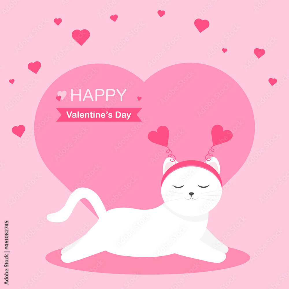 This is a cat on a pink background. Cute Valentine card. This is a cat on a pink background. Cute Valentine card.
