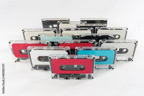 Rows of blank vintage audio...