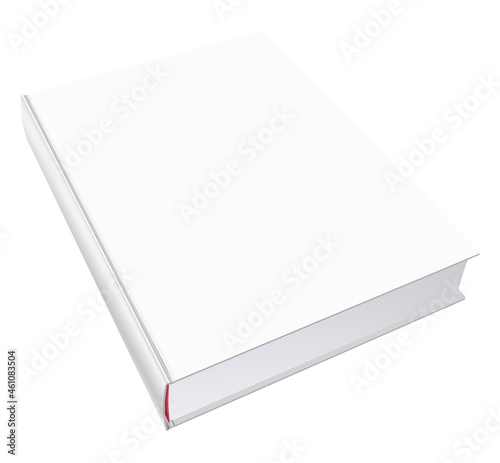 Vector book mockup with blank cover, template illustration