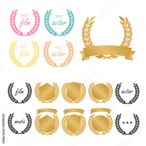 Laurel Wreaths Vector. Award signs with laurel wreath