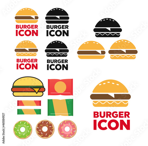 Burger icon vector. Fast food vector illustration
