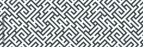Abstract seamless line maze pattern. Labyrinth background. Geometric irregular backdrop. Vector seamless detailed labyrinth texture. Abstract seamless vector geometric pattern. Striped seamless.