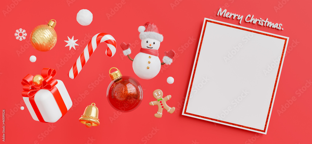 white card with merry christmas and happy new year concept for your product display