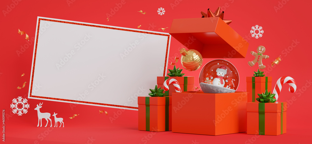 white card with merry christmas and happy new year concept for your product display