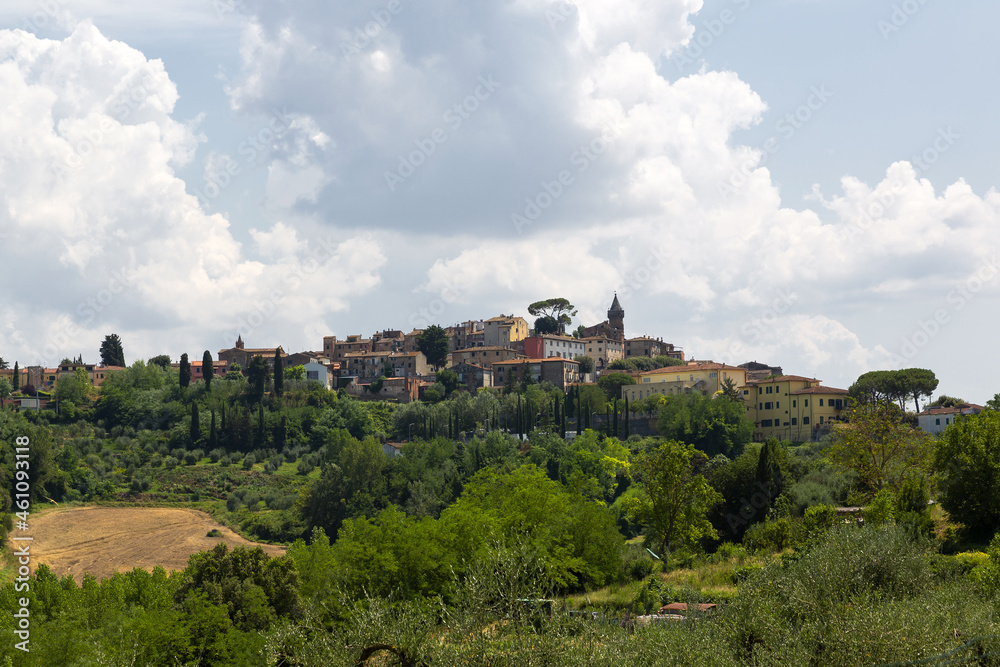 A beautiful view of Peccioli, a medieval town in Tuscany