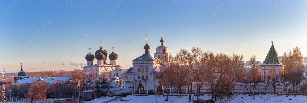 uspensky trifonov monastery in kirov on a winter evening uspensky trifonov monastery in kirov on a winter evening
