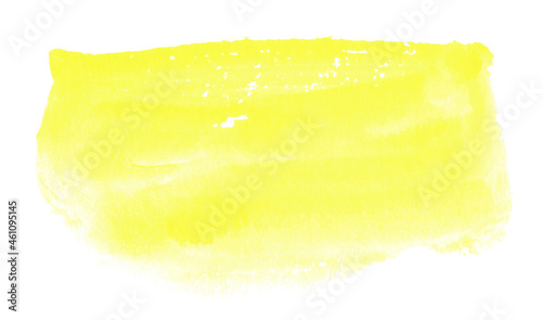 Abstract yellow watercolor shape as a background isolated on white. Watercolor clip art for your design