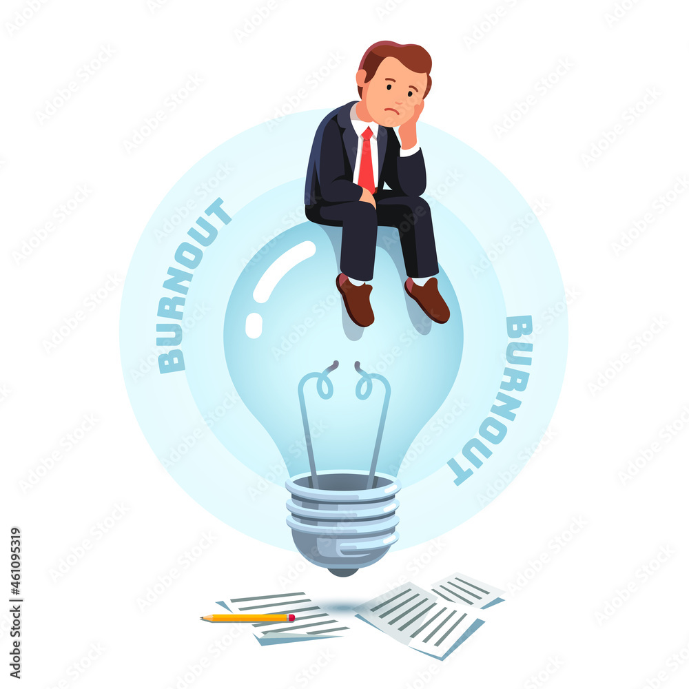 Sad business man brownout frustration at work Sad business man brownout frustration at work