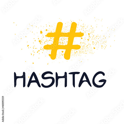 hashtag text, Vector illustration.