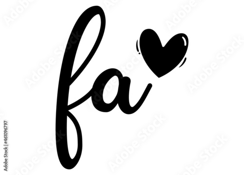 fa, af, Monogram with Heart Decor, monogram wedding logo. Love icon, couples Initials, lower case, Initials Sticker for Car Laptop Tumbler, home decor