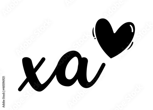 xa, ax, Monogram with Heart Decor, monogram wedding logo. Love icon, couples Initials, lower case, Initials Sticker for Car Laptop Tumbler, home decor