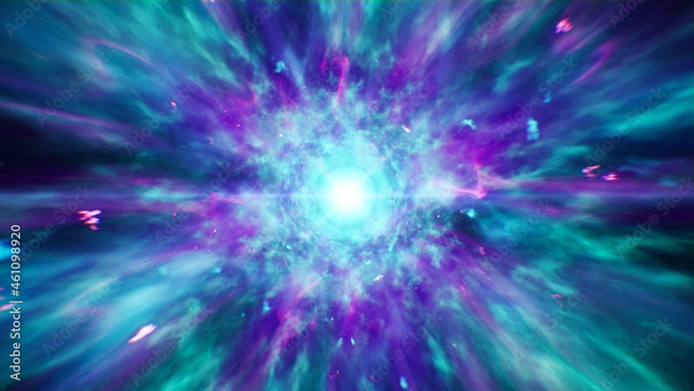 Fototapeta premium Neon Dimensional Energy Burst out Effect Background