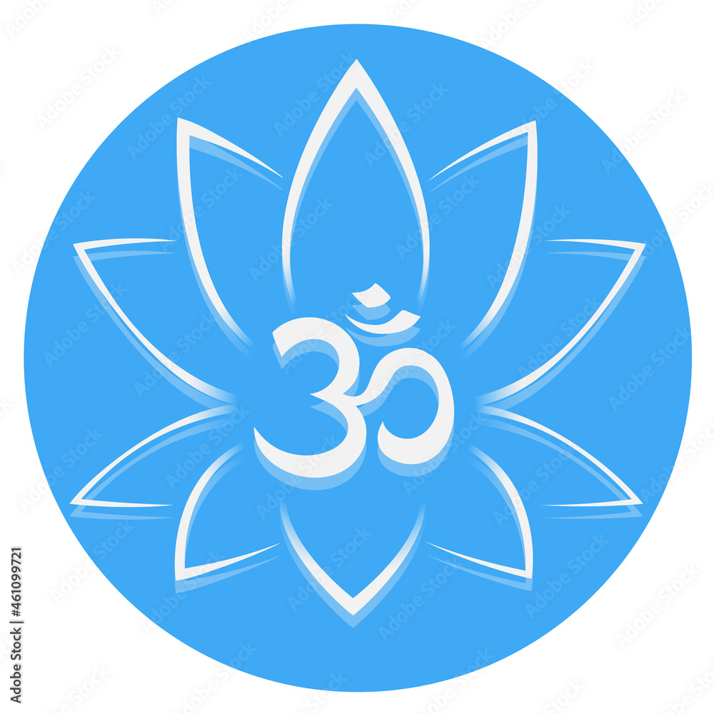 abstract lotus flower and Om symbol, vector illustration abstract lotus flower and Om symbol, vector illustration