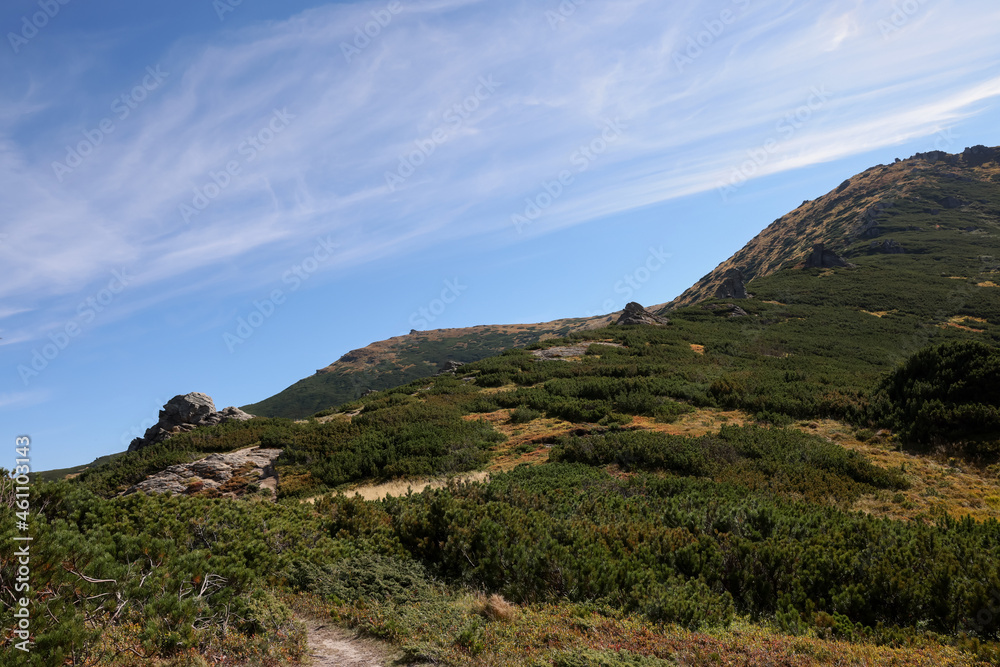 Picturesque view of beautiful mountain landscape on sunny day