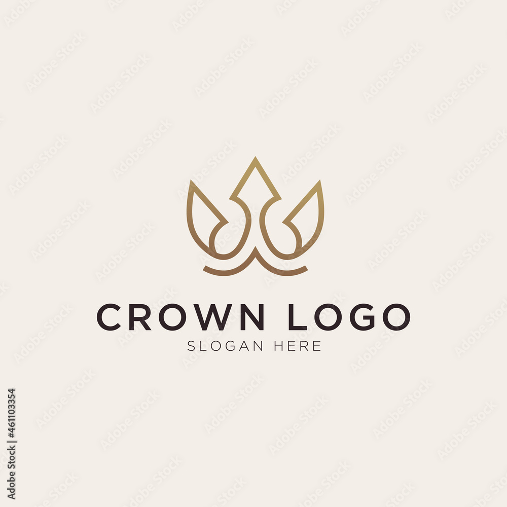Initial letter W with crown element logo template Initial letter W with crown element logo template