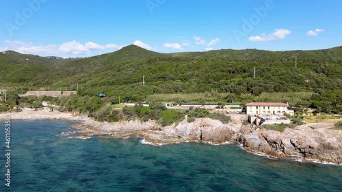 Amazing aerial view of Livorno coastline, Tuscany photo