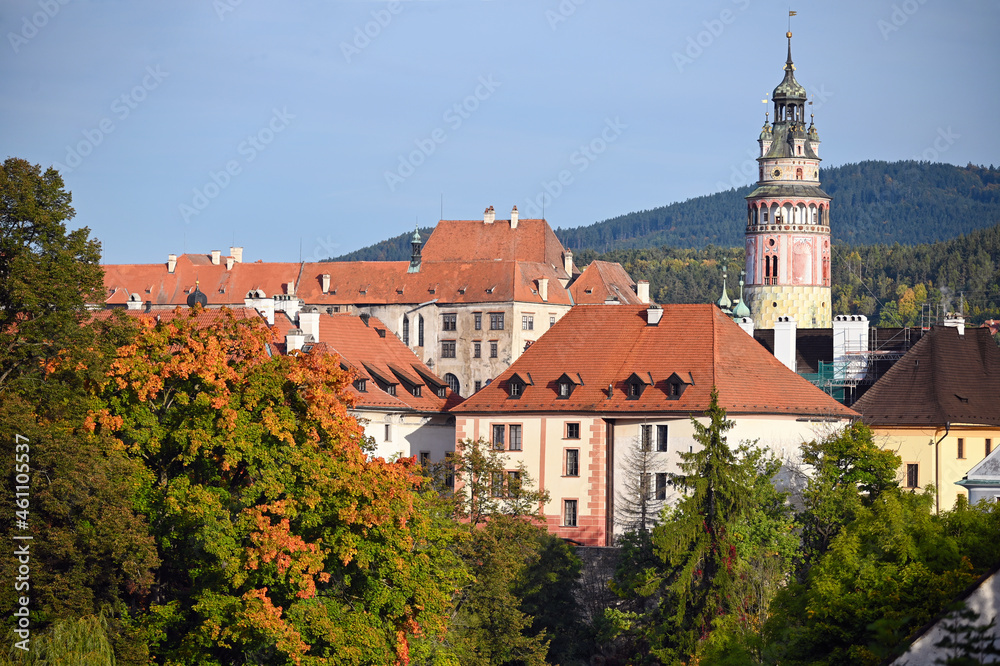 castle and old buildings in Cesky Krumlov Czech republic