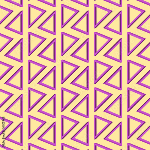 Seamless background geometric triangle 3d purple decoration concept vector