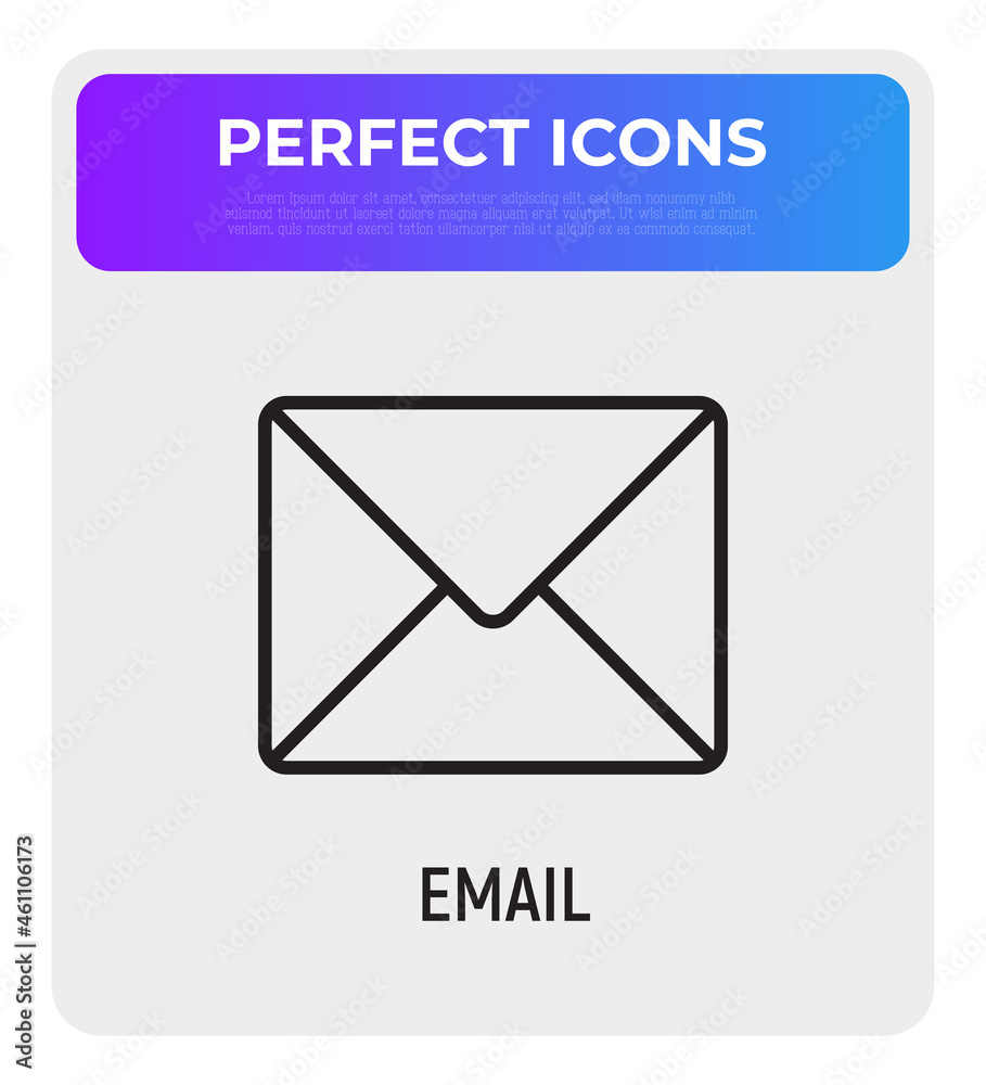 Email symbol. Envelope thin line vector illustration. Email symbol. Envelope thin line vector illustration.