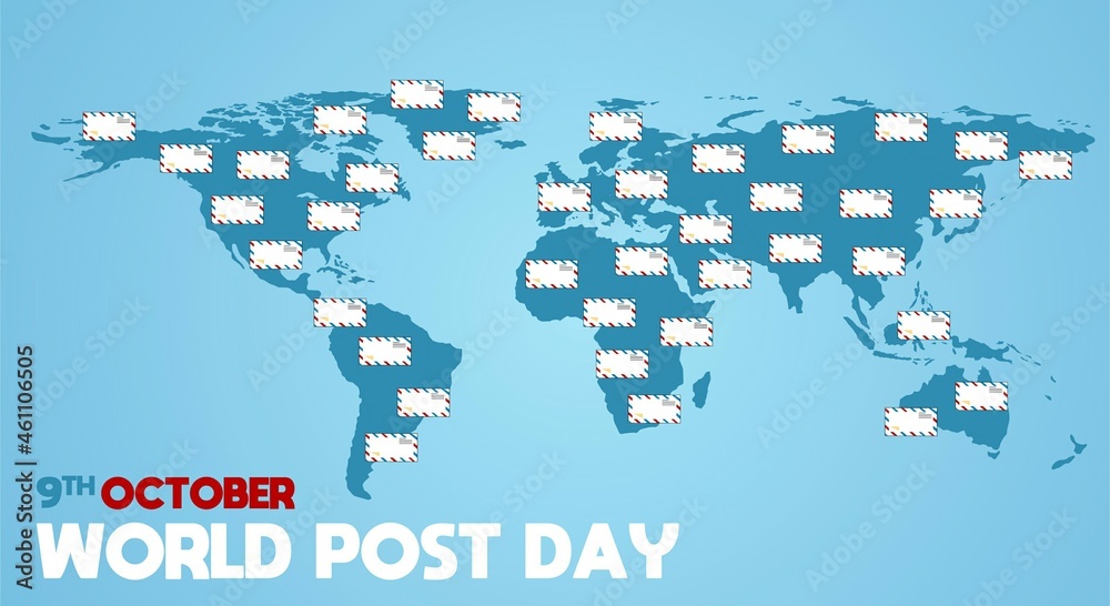 World post day theme illustration. Vector illustration. Suitable for Poster, Banners, campaign and greeting card. 