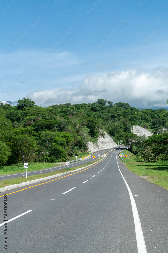 Natural landscape on the Pacific Highway via Churches Bridge. Colombia.