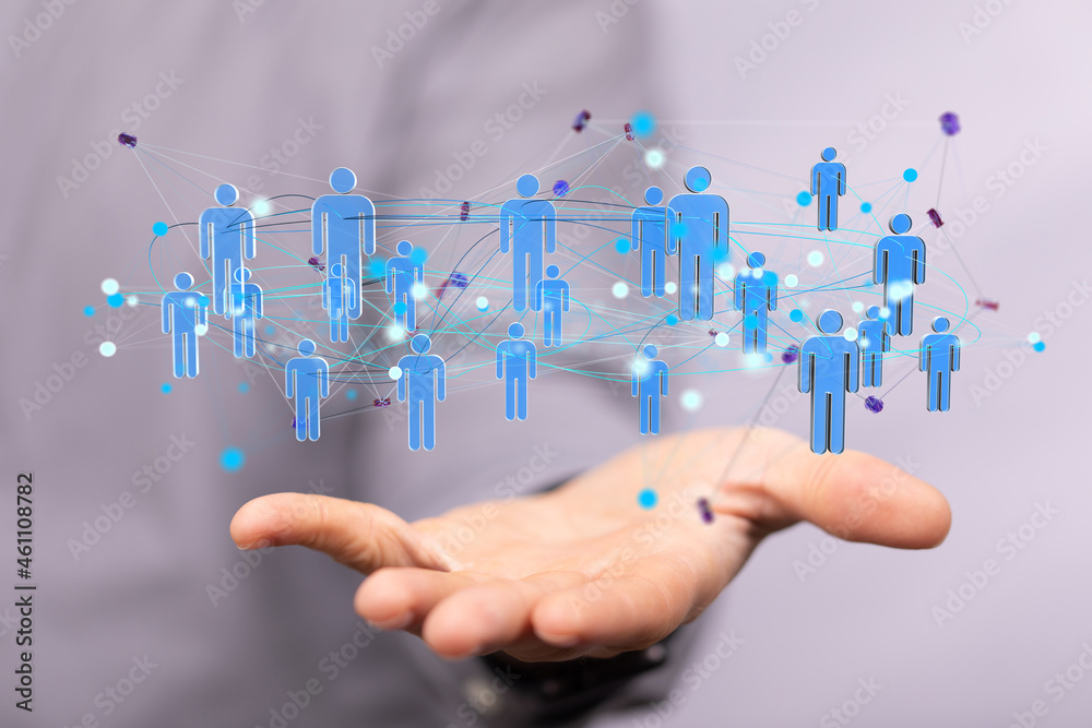 videoconference group of people talking in social network videoconference group of people talking in social network