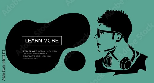 Portrait of young fashionable man. Hairstyle. Fashionable men's style