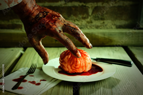Zombie Brains Dinner Concept photo