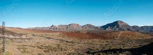 Desert landscape panorama in Teide National Park,