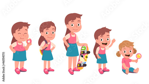 Fat, skinny, tall, short, toddler girls characters