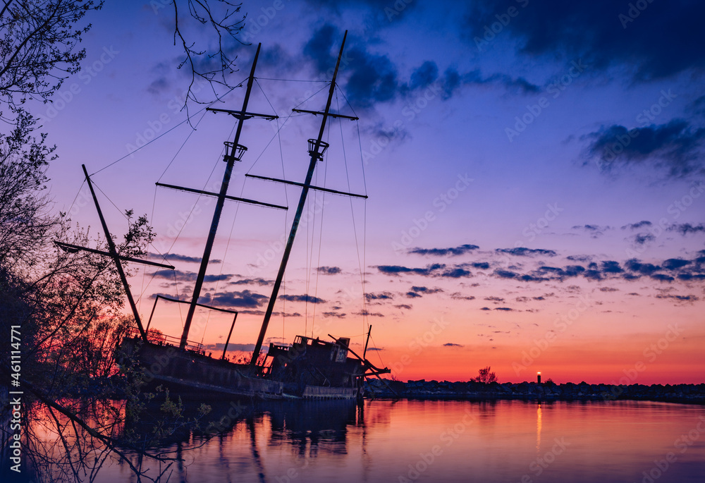 Shipwreck at Sunset