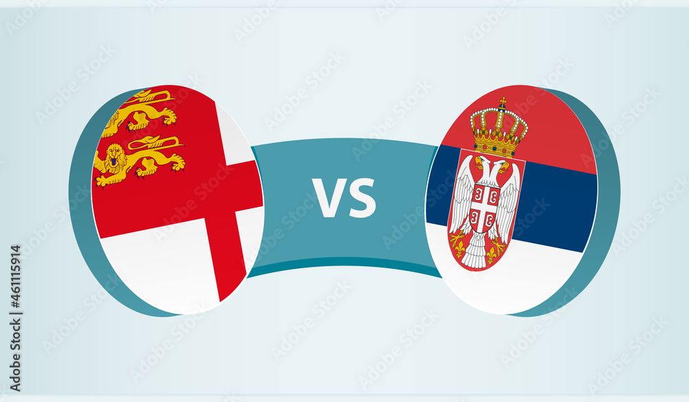 Sark versus Serbia, team sports competition concept. Sark versus Serbia, team sports competition concept.