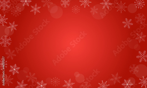 Abstract winter background. Red gradient background with snowflakes