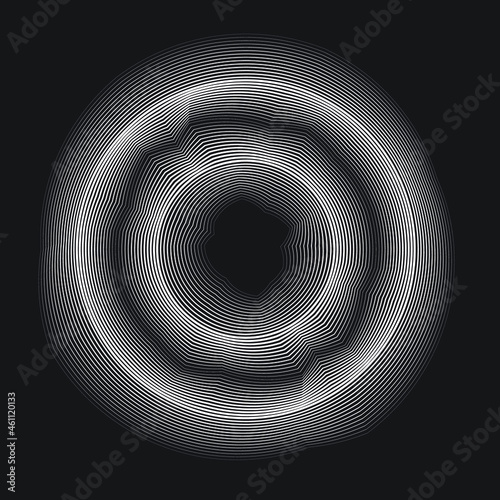 Lines in Circle Form . Spiral Vector Illustration .Technology round. Wave Logo . Design element . Fluid circle .Abstract Geometric shape .