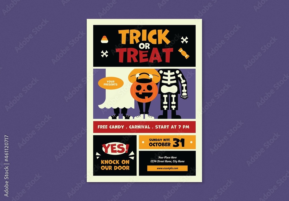 Trick or Treat Flyer Stock Template Adobe Stock Trick or Treat Flyer Stock Template Adobe Stock