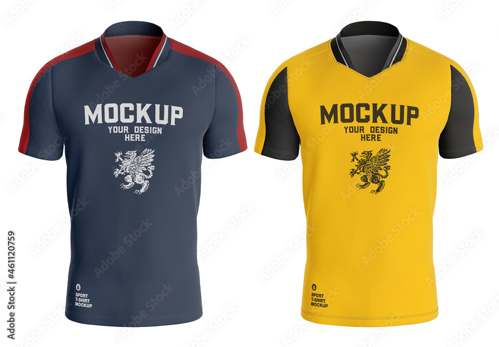 Mens Sports T Shirt Mockup plantilla de Stock | Adobe Stock