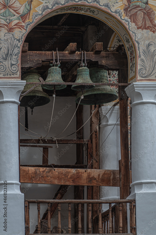 Obraz premium Monastery christian church medieval tower bells