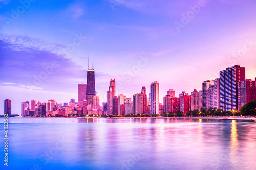 Chicago Skyline at Epic Sunset, Illinois